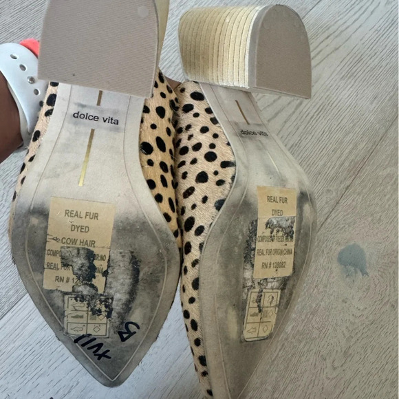 Dolce Vita Angela Mules -real fur size 7 - Picture 5 of 6